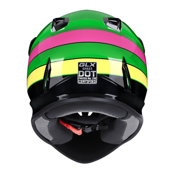 full face green motorcycle helmet GLX GX623 Kids Youth ATV Off Road Dirt Bike Motocross Combo Small It also has adjustable cw45-25 Meta Terminal Tackle All-In-1 Color:FROST MOON