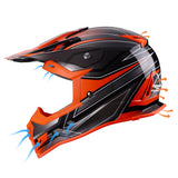 GLX GX23 Dirt Bike/Motocross Helmet - Sear Orange
