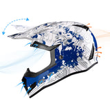 GLX GX623 Youth ATV/Dirt Bike Helmet Combo - Modern Blue