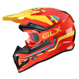 GLX GX623 Youth ATV/Dirt Bike Helmet Combo - Retro Red