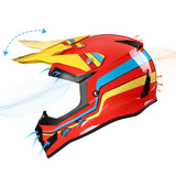 GLX GX623 Youth ATV/Dirt Bike Helmet Combo - Retro Red