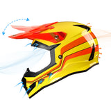 GLX GX623 Youth ATV/Dirt Bike Helmet Combo - Retro Yellow