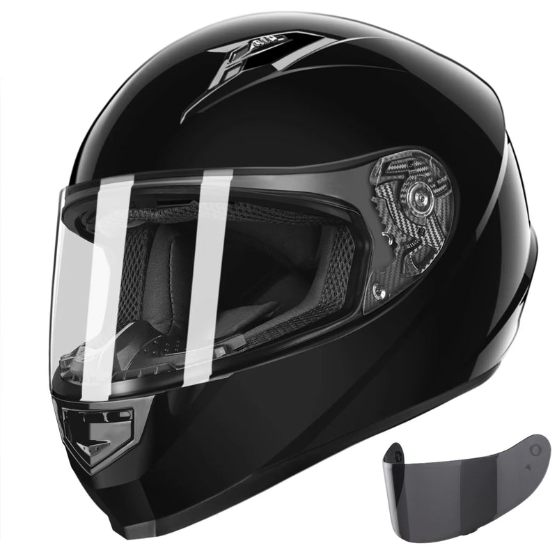 GLX GX11 Compact Lightweight Full Face Motorcycle Street Bike Helmet Medium