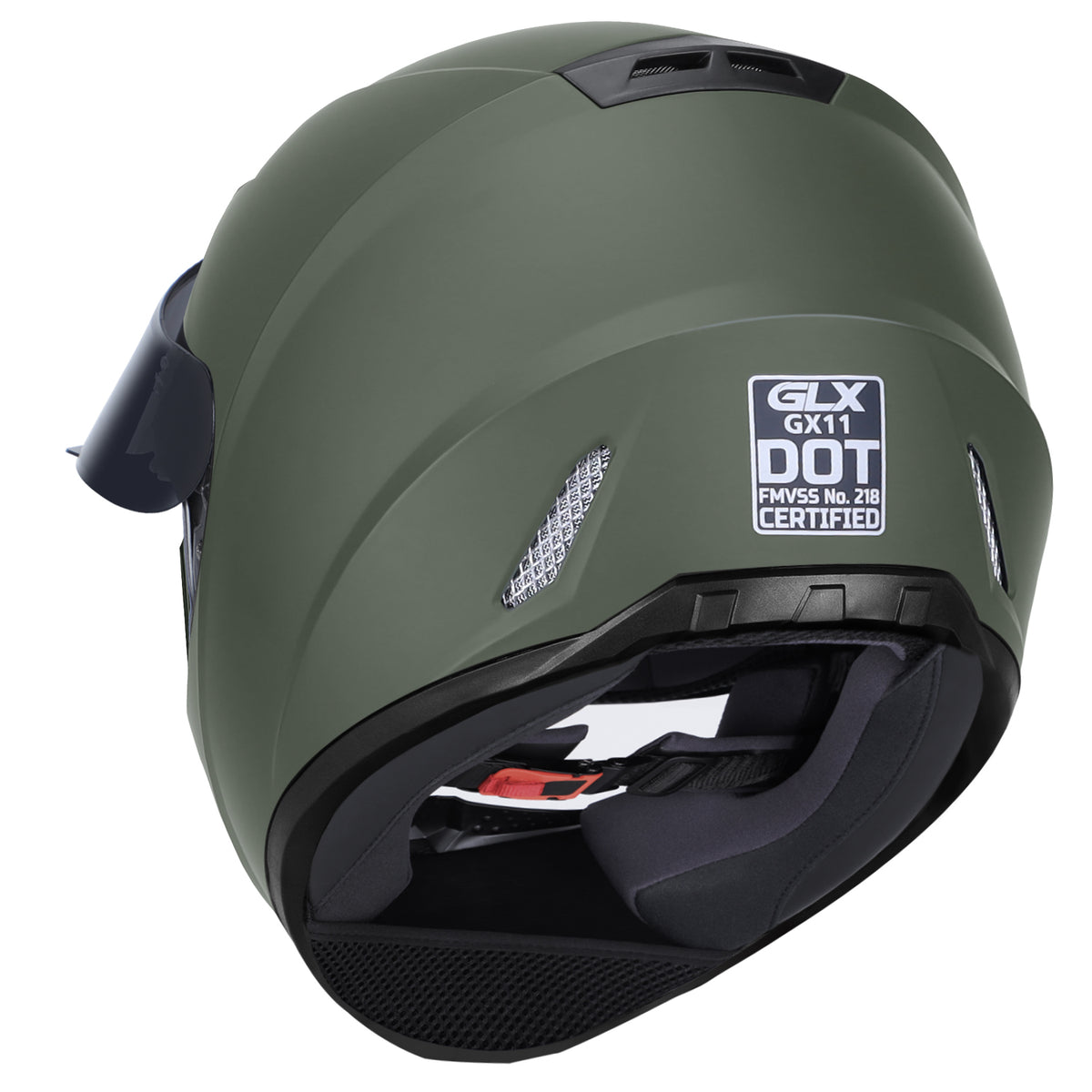 GLX GX11 Compact Lightweight Full Face Motorcycle Street Bike Helmet X-Large