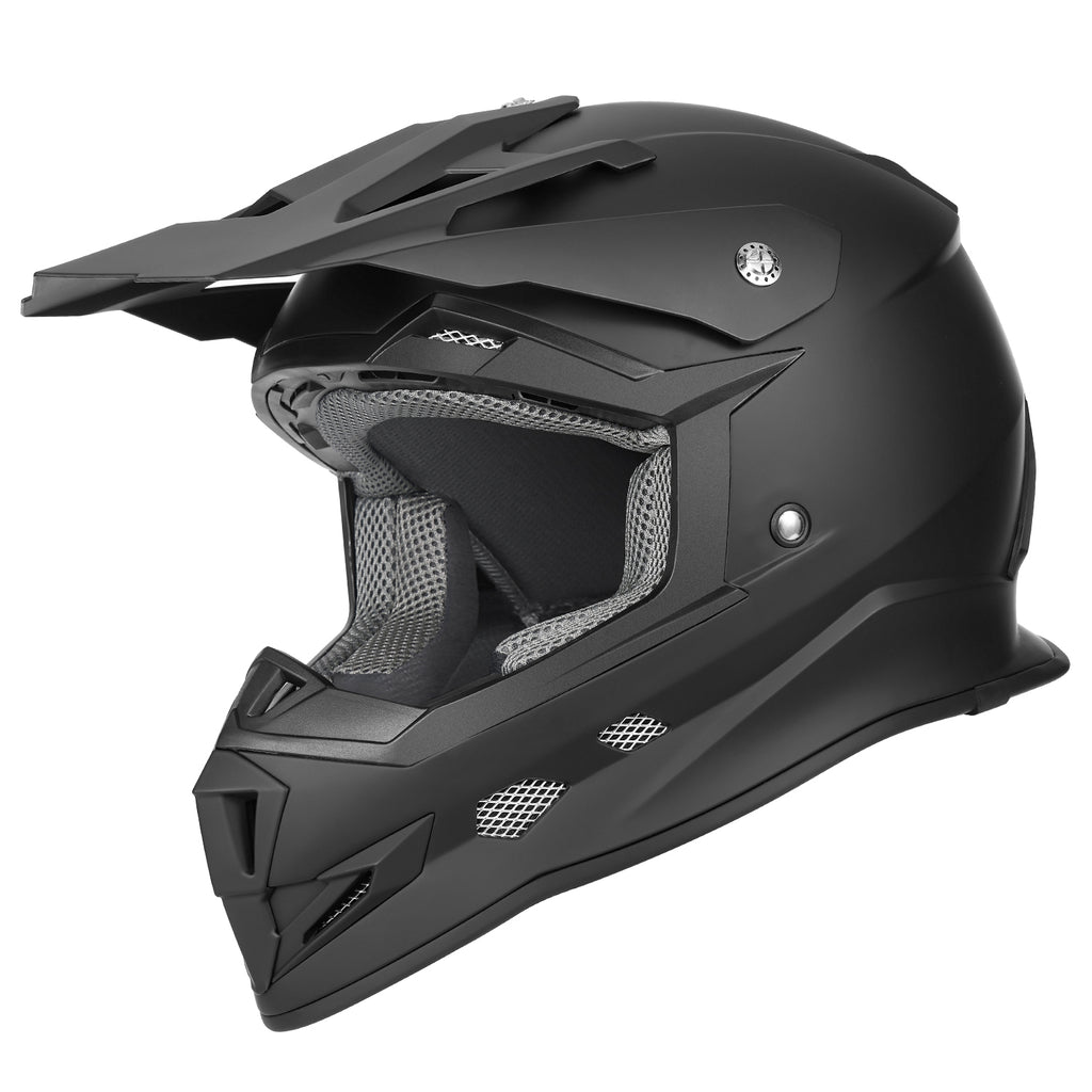 GLX GX23 Dirt Bike/Motocross Helmet Matte Black - Main Image