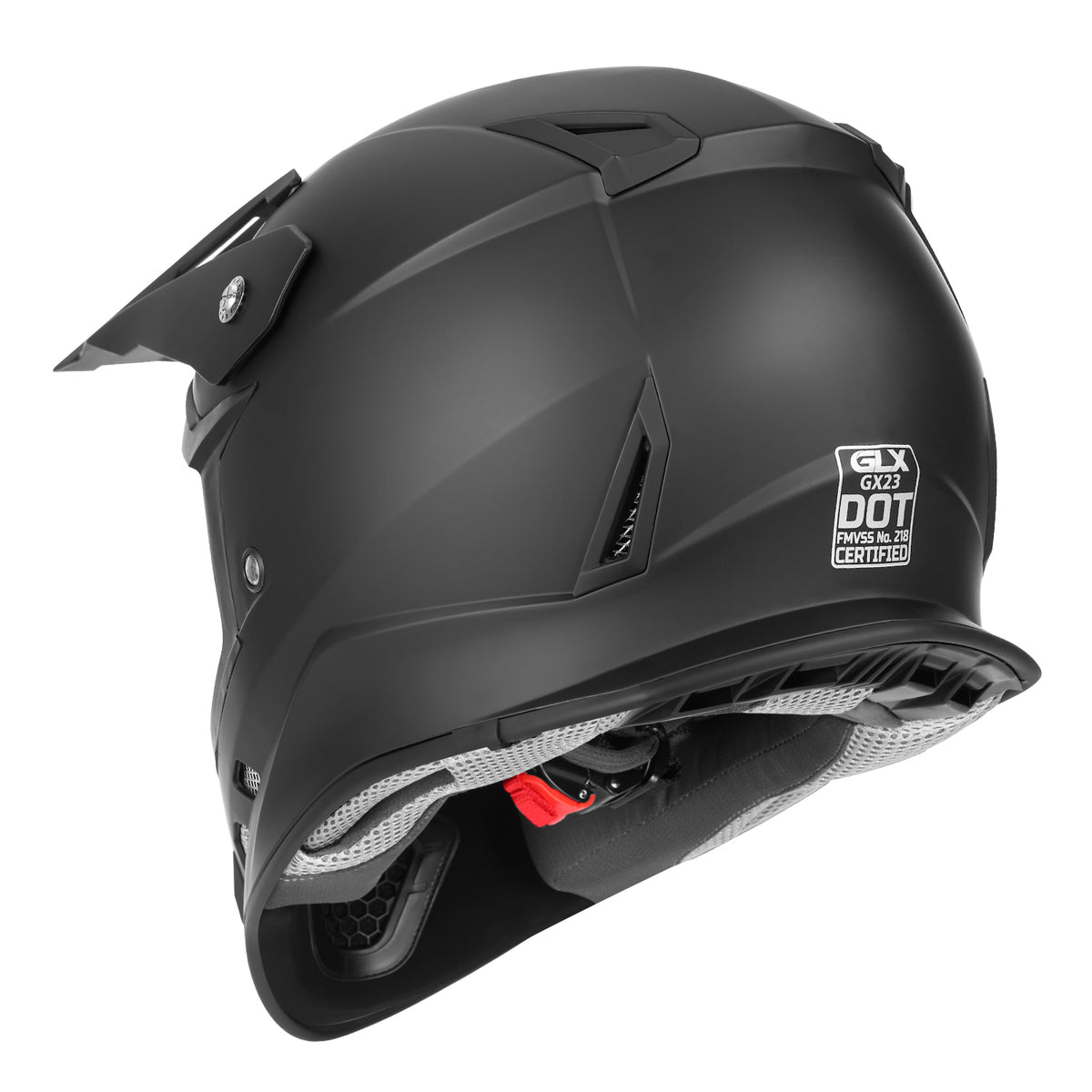 best extra large dirt bike helmets GLX GX23 Dirt Bike/Motocross Helmet - Matte Black, Small