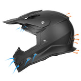 GLX GX23 Dirt Bike/Motocross Helmet - Matte Black