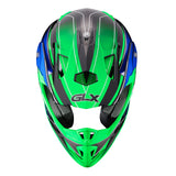 GLX GX23 Dirt Bike/Motocross Helmet - Sear Green
