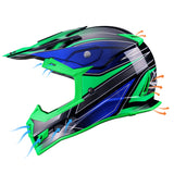 GLX GX23 Dirt Bike/Motocross Helmet - Sear Green