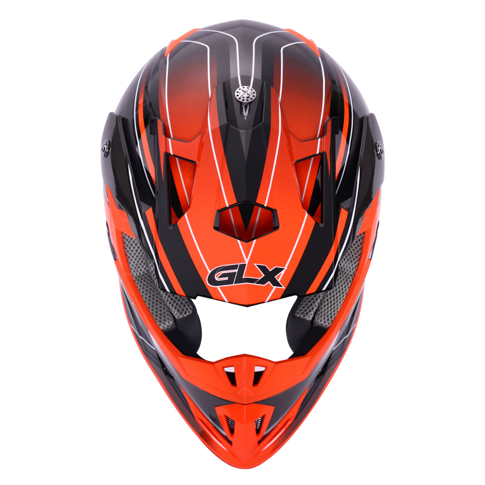 creme orange motorcycle helmet GLX GX23 Dirt Bike Off-Road Motocross ATV Motorcycle Helmet Small