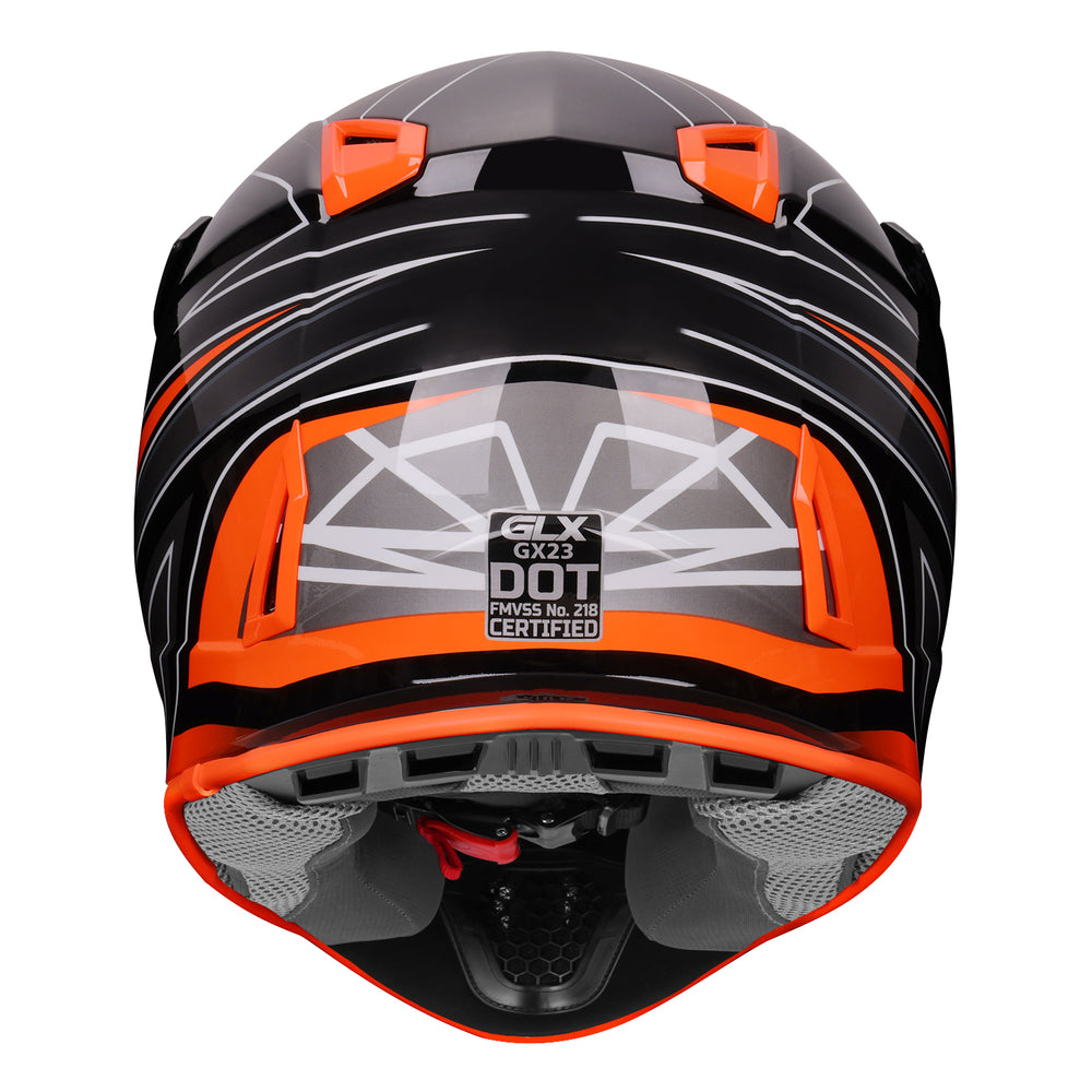 GLX GX23 Dirt Bike/Motocross Helmet - Sear Orange