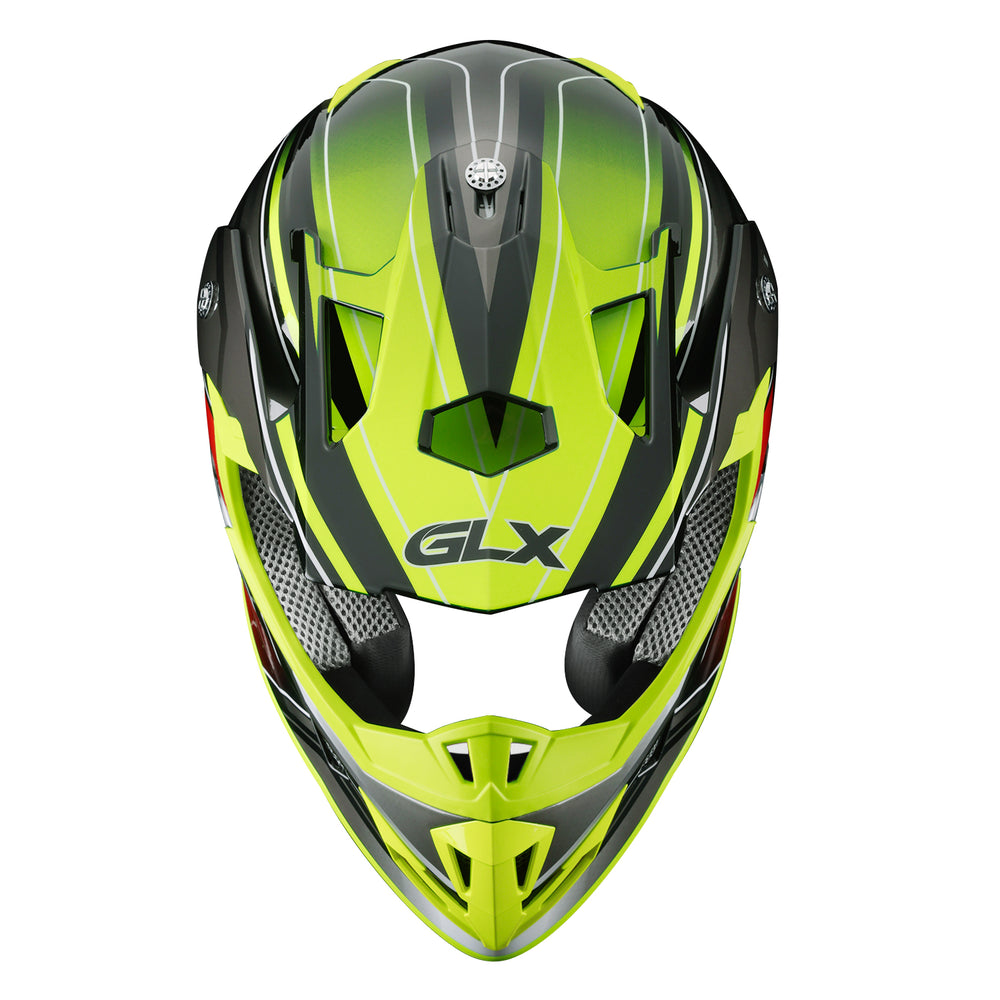 GLX GX23 Dirt Bike/Motocross Helmet - Sear Yellow