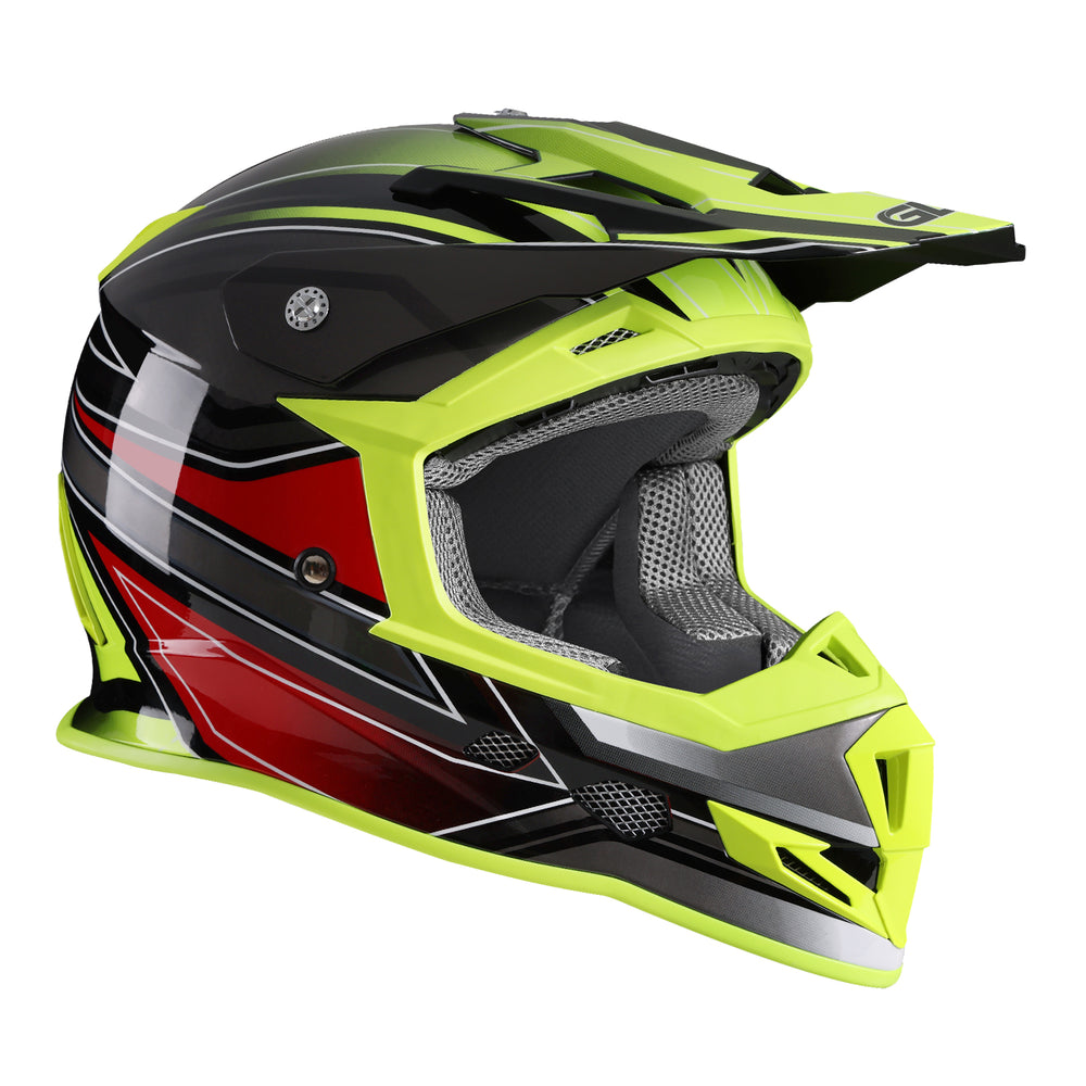 GLX GX23 Dirt Bike/Motocross Helmet - Sear Yellow