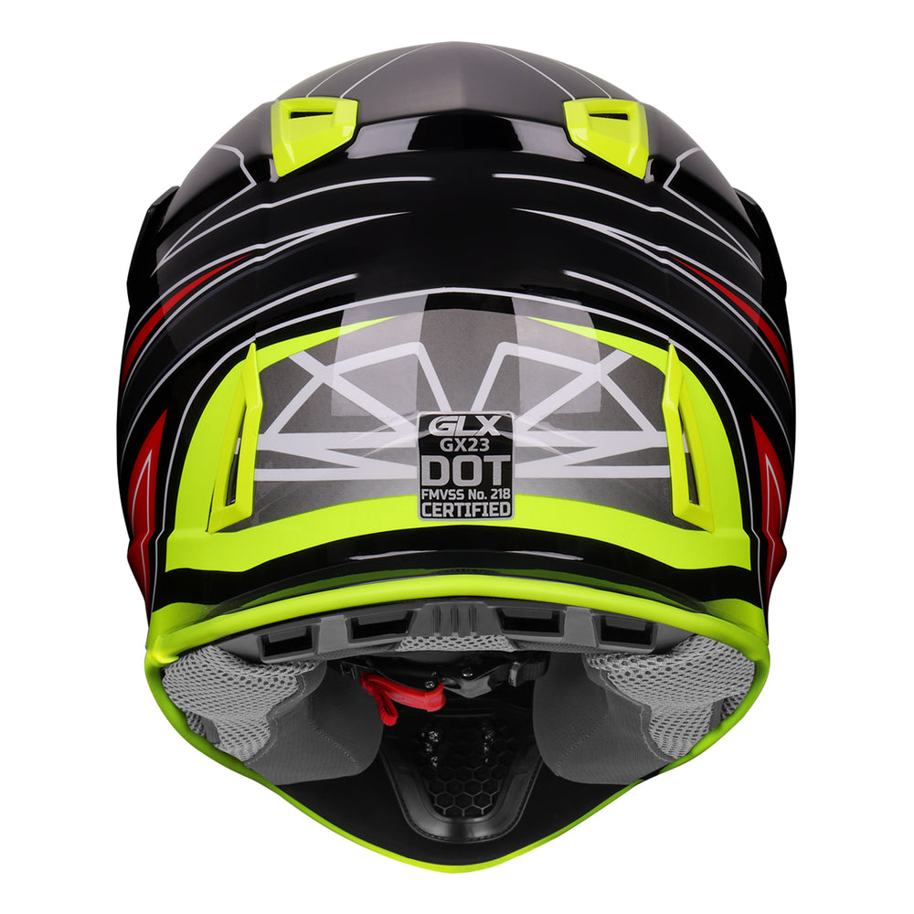 GLX GX23 Dirt Bike/Motocross Helmet - Sear Yellow