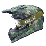 GLX GX623 Youth ATV/Dirt Bike Helmet Combo - Camo Green