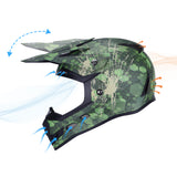 GLX GX623 Youth ATV/Dirt Bike Helmet Combo - Camo Green