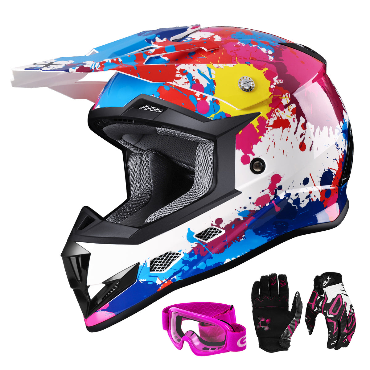 GLX GX623 Youth ATV/Dirt Bike Helmet Combo – GLX® Helmets GLX GX623 Youth ATV/Dirt Bike Helmet Combo – GLX® Helmets