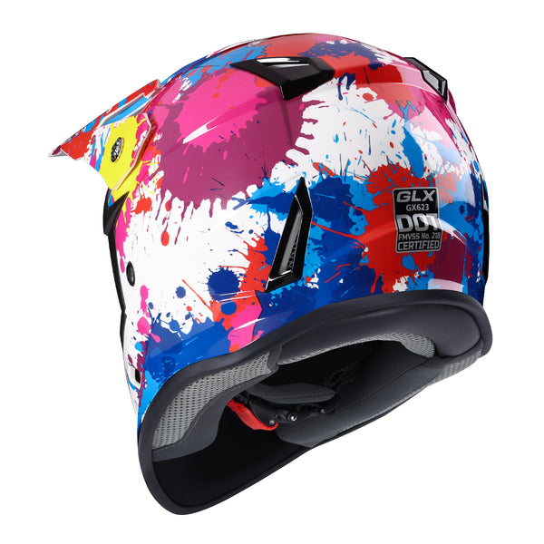 Glx Gx623 Youth Atv Dirt Bike Helmet Combo Camo X Seychelles