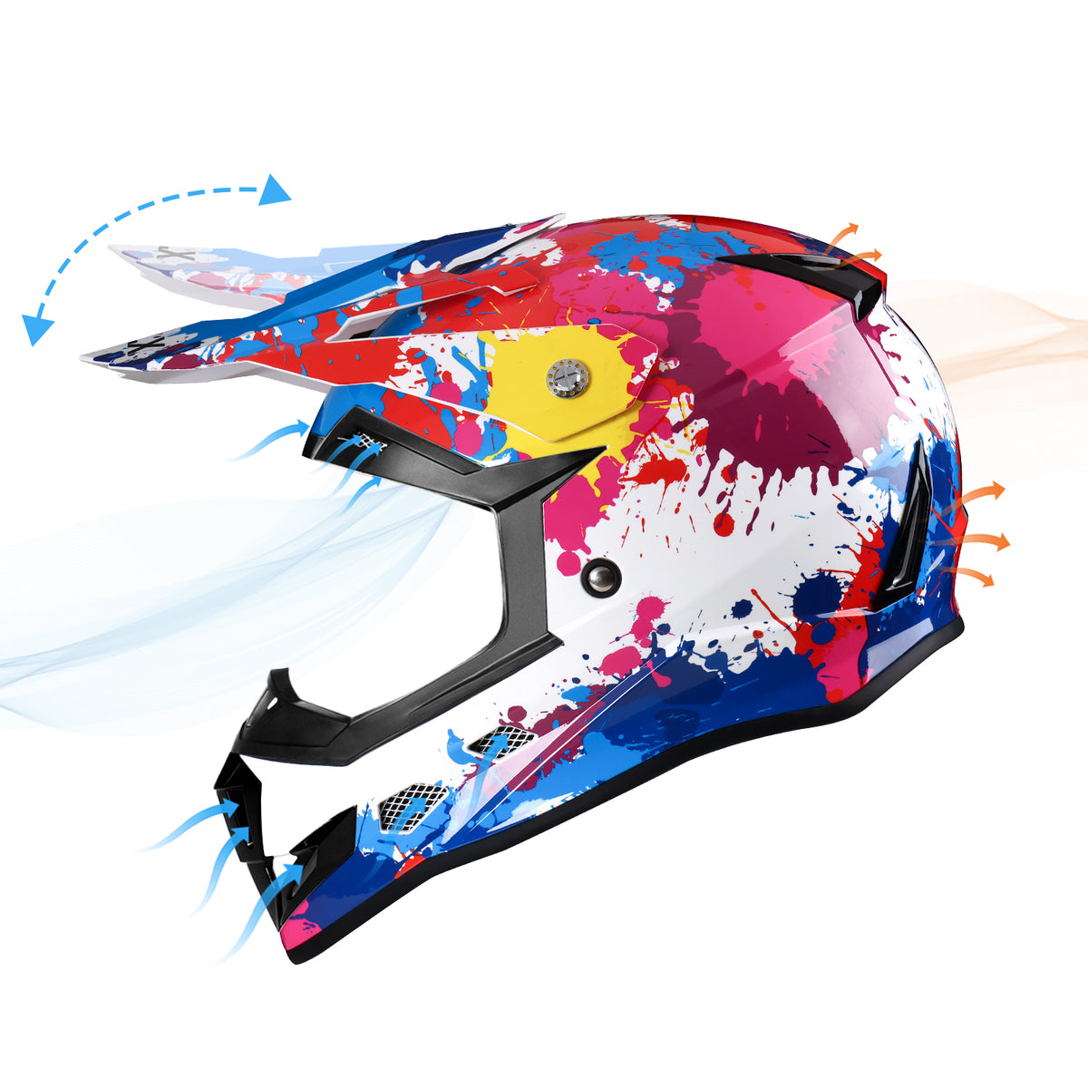 GLX GX623 Kids Youth ATV Off Road Dirt Bike Motocross Helmet Combo Large