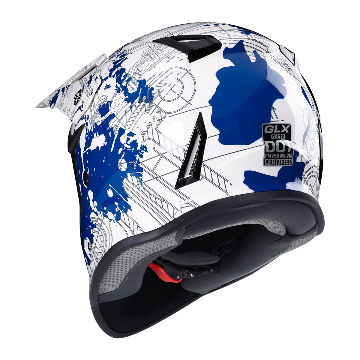 GLX GX623 Kids Youth ATV Off Road Dirt Bike Motocross Helmet Combo X-Large