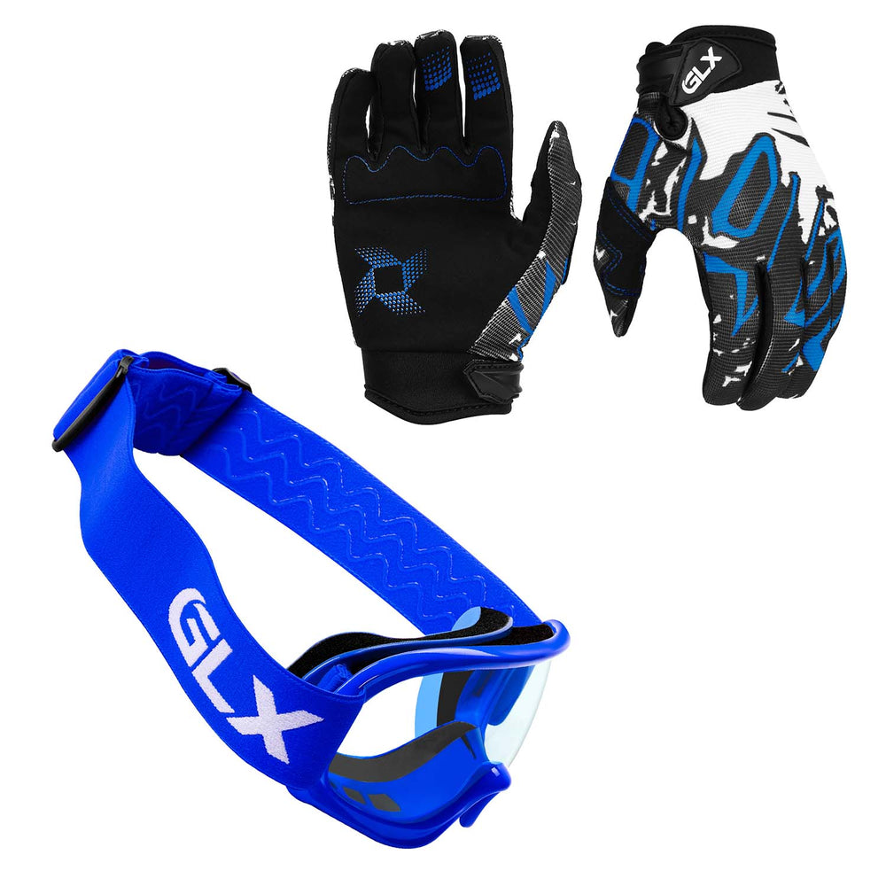 GLX GX623 Youth ATV/Dirt Bike Helmet Combo - Modern Blue