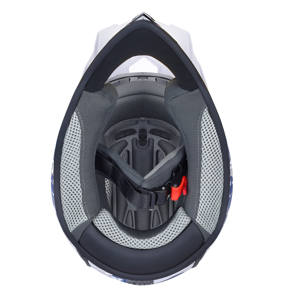 GLX GX623 Youth ATV/Dirt Bike Helmet Combo - Modern Blue