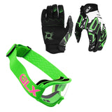 GLX GX623 Youth ATV/Dirt Bike Helmet Combo - Retro Green