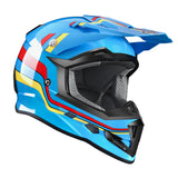 GLX GX623 Youth ATV/Dirt Bike Helmet Combo - Retro Blue
