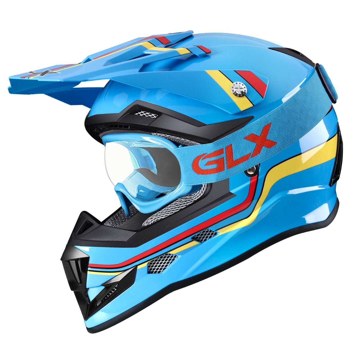 GLX GX623 Kids Youth ATV Off Road Dirt Bike Motocross Helmet Combo GLX Helmets
