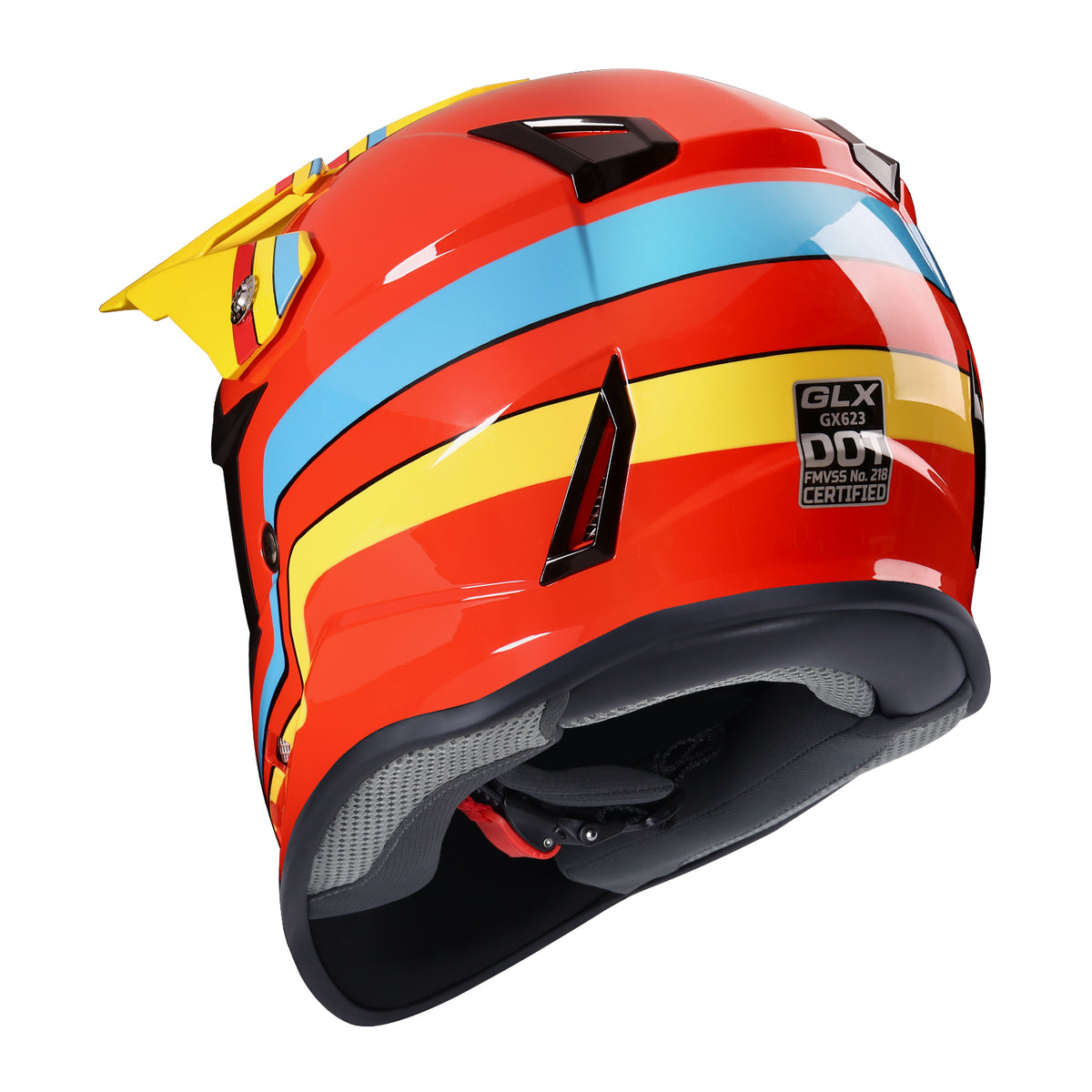 GLX GX623 Kids Youth ATV Off Road Dirt Bike Motocross Helmet Combo X-Large