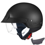 GLX M14 Open Face Motorcycle Helmet - Matte Black