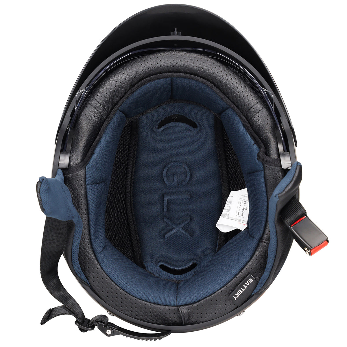 Glx M14 Cruiser Scooter Motorcycle Half Helmet with Free Tinted Retractable Visor DOT Approved, Matte Black, X-Large, Size: XL